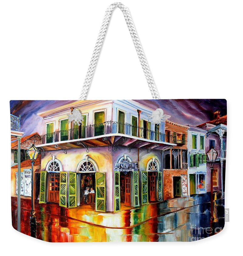 New Orleans Weekender Tote Bag featuring the painting Absinthe House New Orleans by Diane Millsap