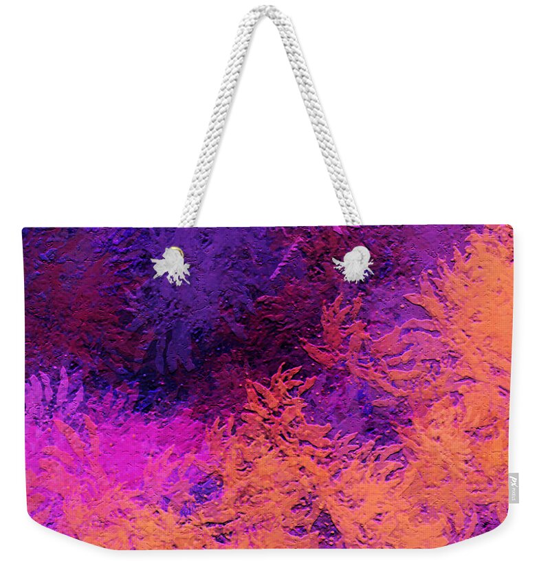 Leaves Weekender Tote Bag featuring the painting Abstract Autumn by Sophia Gaki Artworks