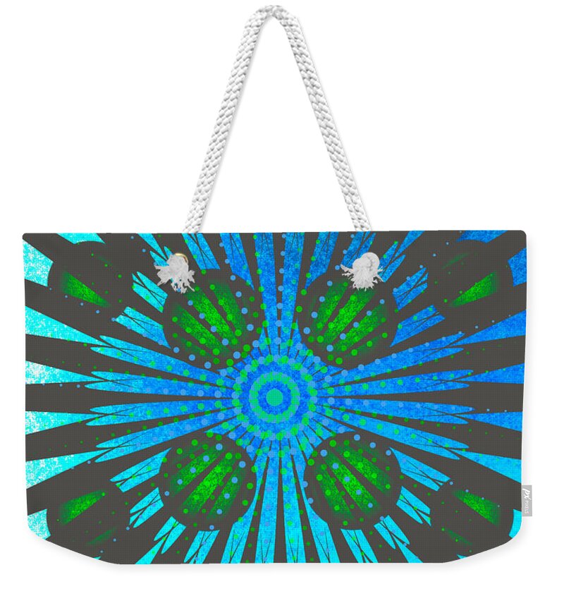 Blue Weekender Tote Bag featuring the digital art Abstract Creation Series 7 by Teri Schuster