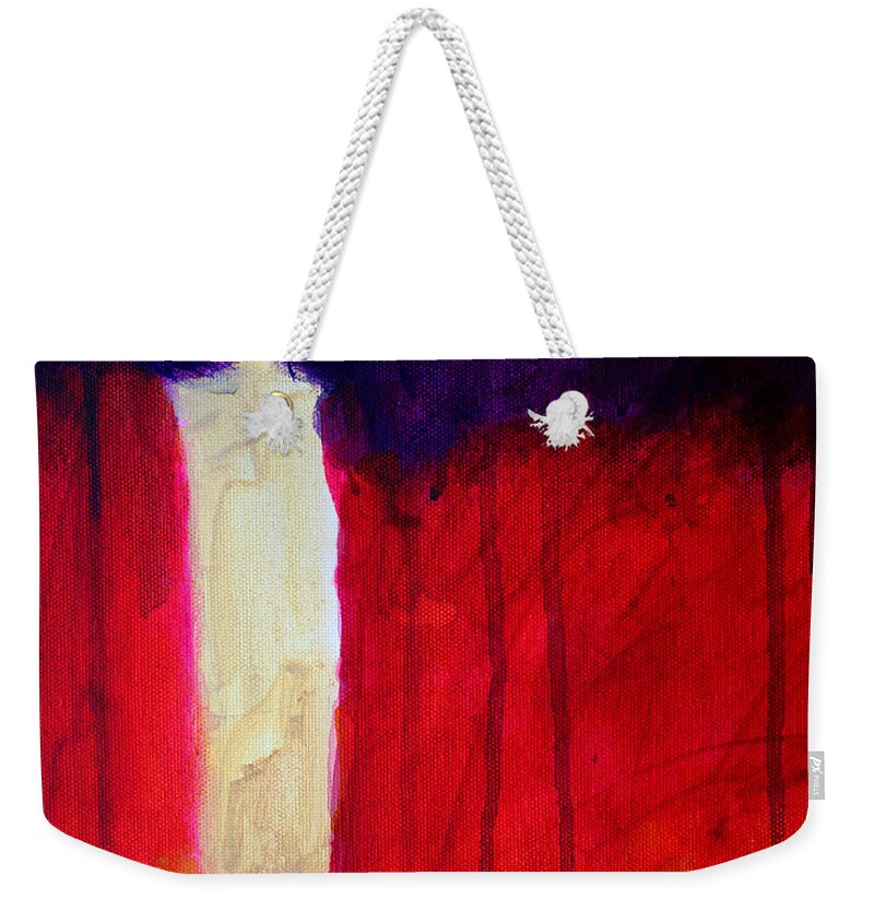 Abstract Weekender Tote Bag featuring the painting Abstract Ghost Figure No. 1 by Nancy Merkle