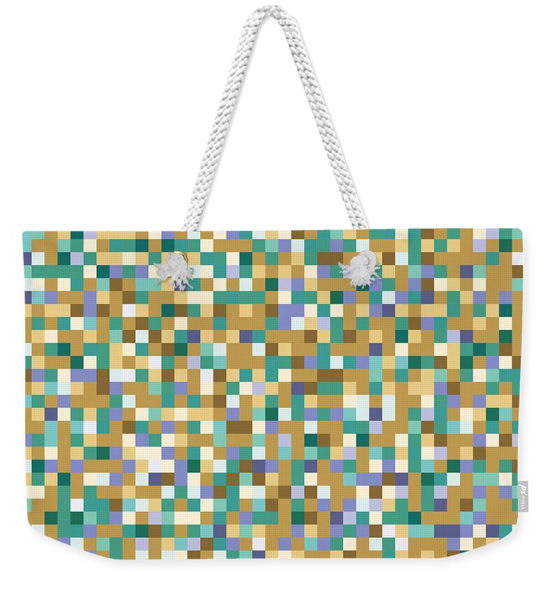 Abstract Weekender Tote Bag featuring the digital art Abstract Pixels by Mike Taylor