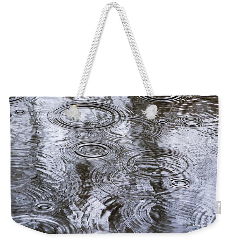 Water Weekender Tote Bag featuring the photograph Abstract Raindrops by Christina Rollo