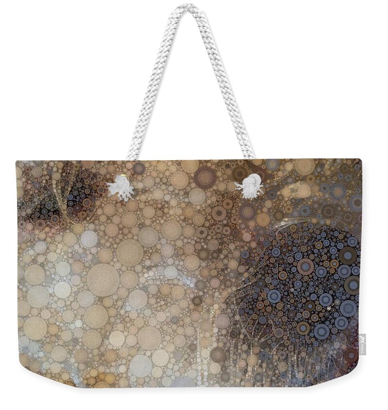 Abstract Study Of The Nose Of The Bichon Frise Weekender Tote Bag featuring the mixed media Abstract Study of the Nose of the Bichon Frise by Susan Maxwell Schmidt