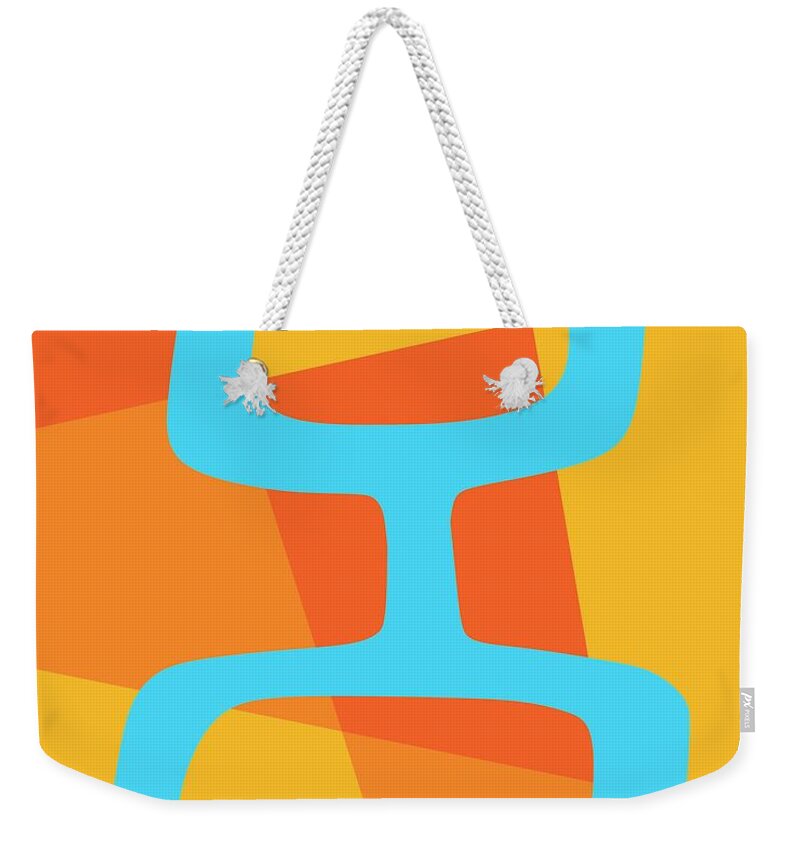 Turquoise Weekender Tote Bag featuring the digital art Abstract with Turquoise Pods 1 by Donna Mibus