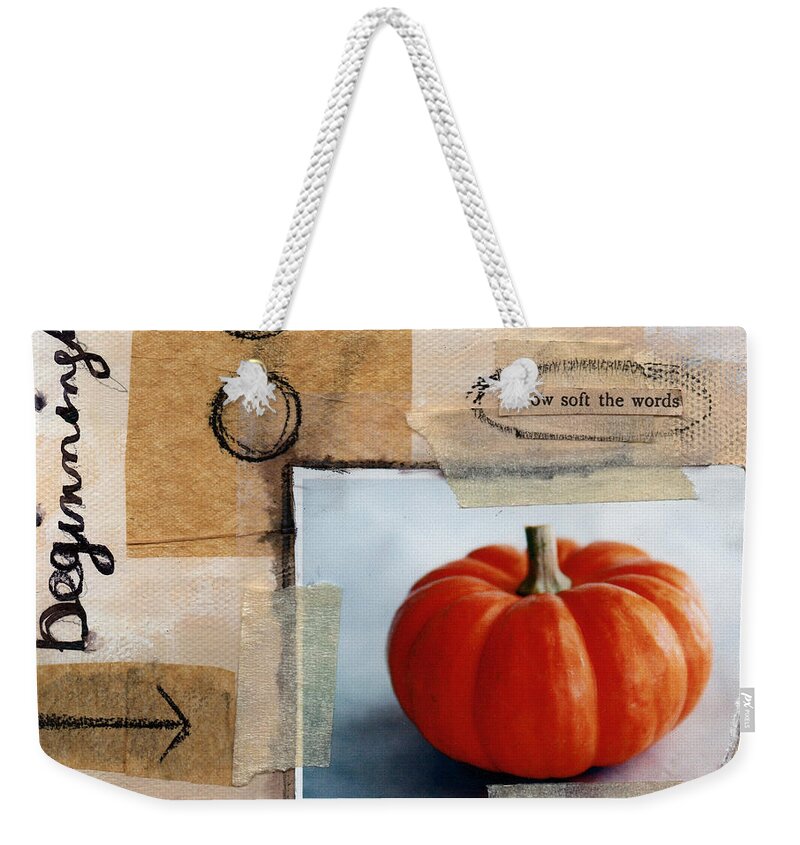 Pumpkin Weekender Tote Bag featuring the painting Abundance by Linda Woods