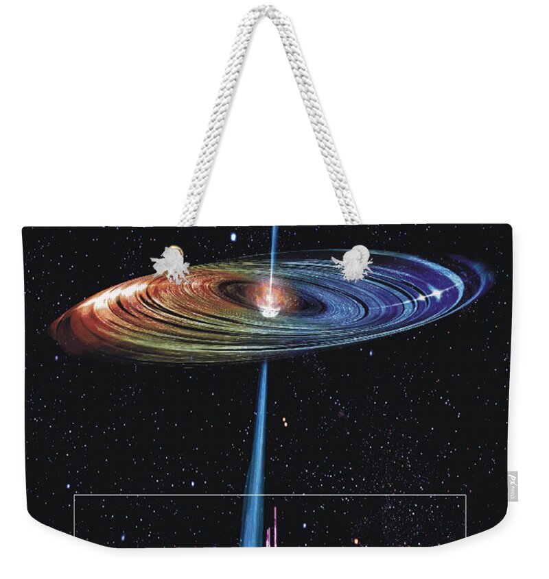 Science Weekender Tote Bag featuring the photograph Accretion Disk And Radio Jet by Science Source