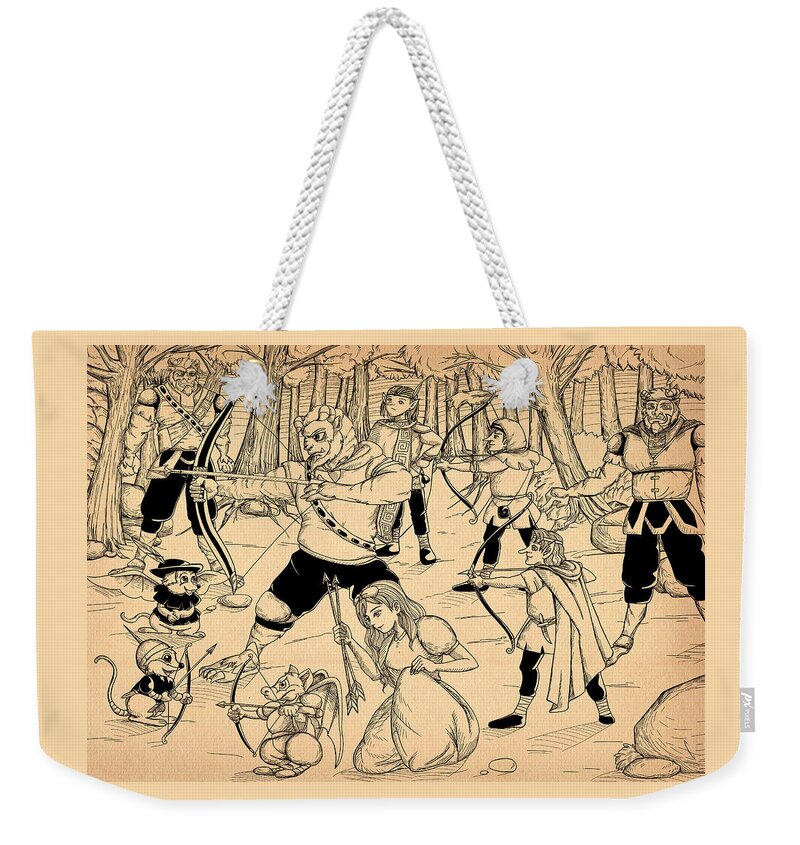 Wurtherington Weekender Tote Bag featuring the painting Archery in Oxboar #2 by Reynold Jay