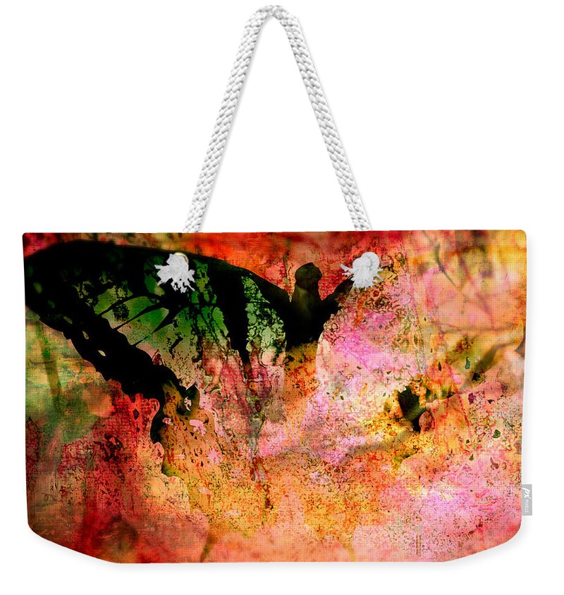Acrylic Weekender Tote Bag featuring the painting Acid Wings by Ally White
