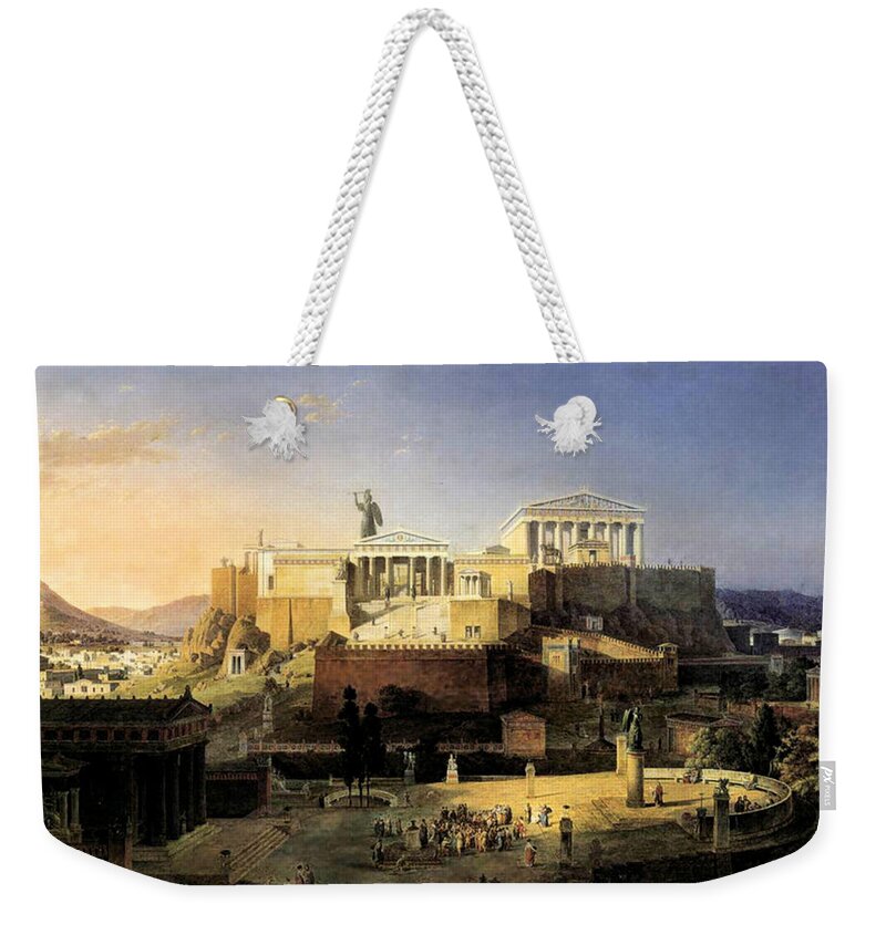 Acropolis Weekender Tote Bag featuring the painting Acropolis of Athens by Leo von Klenze