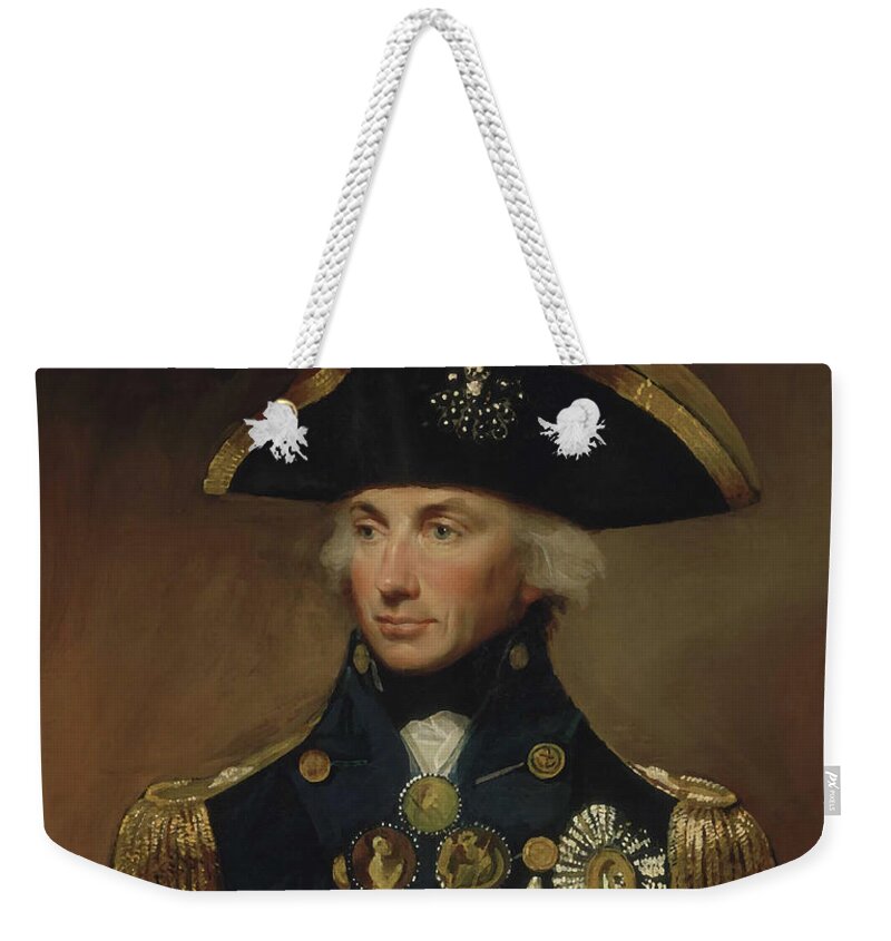 Horatio Nelson Weekender Tote Bag featuring the painting Admiral Horatio Nelson by War Is Hell Store