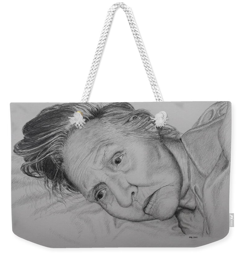 Dementia Weekender Tote Bag featuring the drawing Advanced Dementia by Daniel Reed