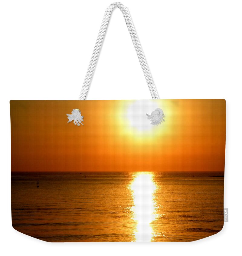 Aegean Sunset Weekender Tote Bag featuring the photograph Aegean Sunset by Micki Findlay