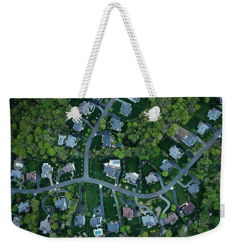 Tranquility Weekender Tote Bag featuring the photograph Aerial Photography Of Suburbs, Ny by Michael H