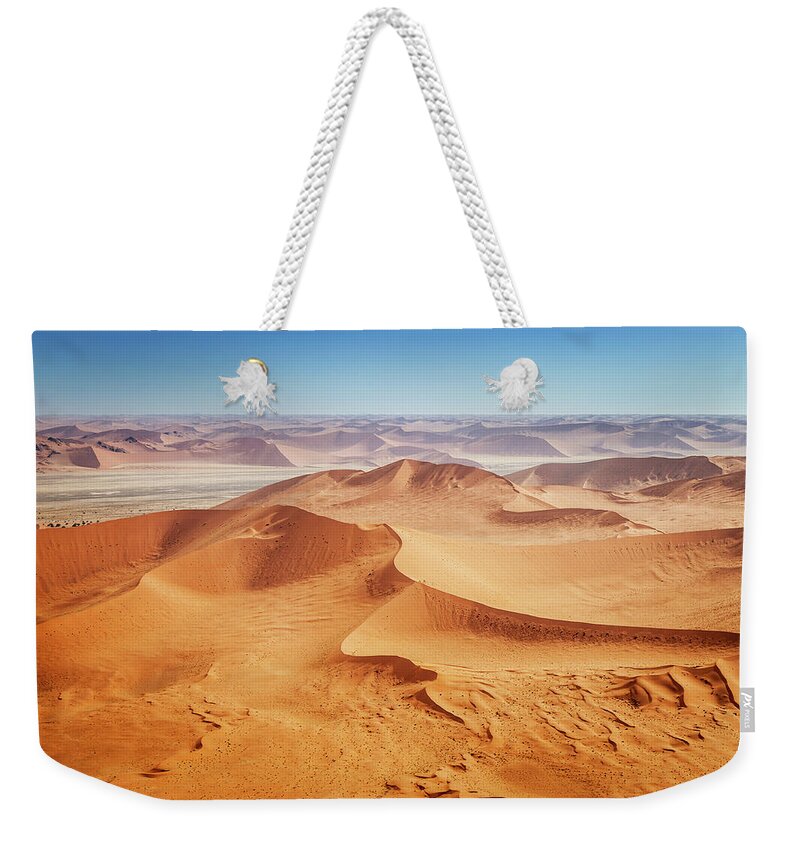 Scenics Weekender Tote Bag featuring the photograph Aerial View, Africa Namib Desert by Mlenny