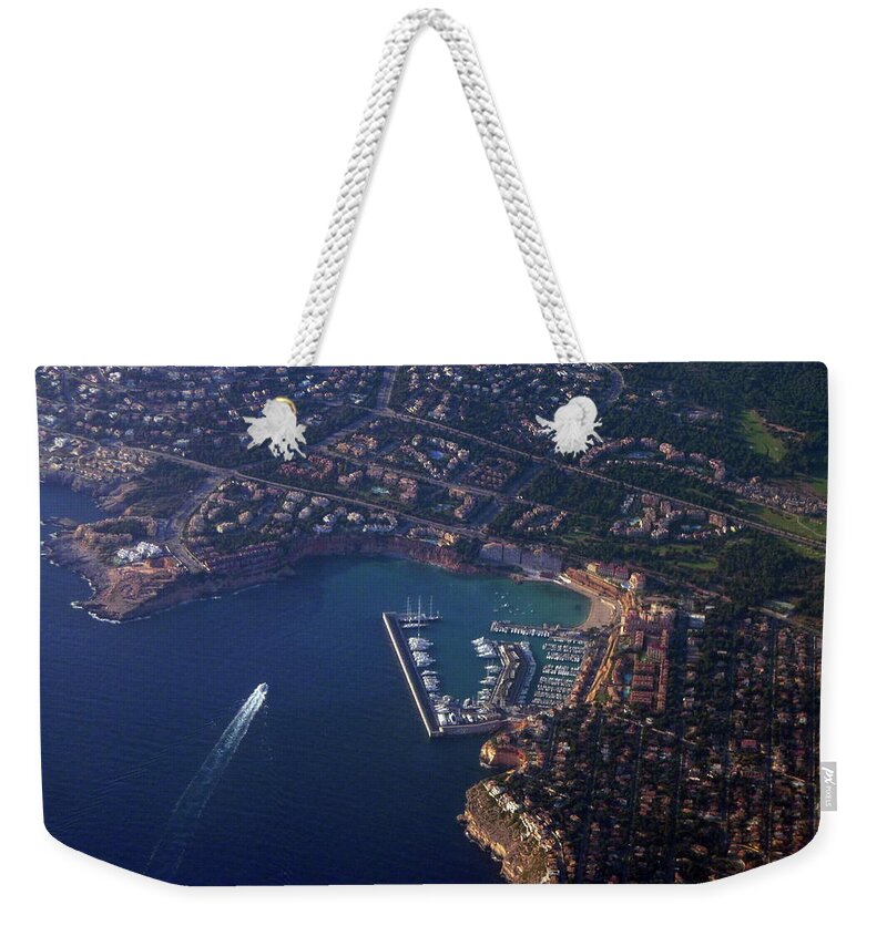 Tranquility Weekender Tote Bag featuring the photograph Aerial View On The Spanish Coast - by Regina Siebrecht