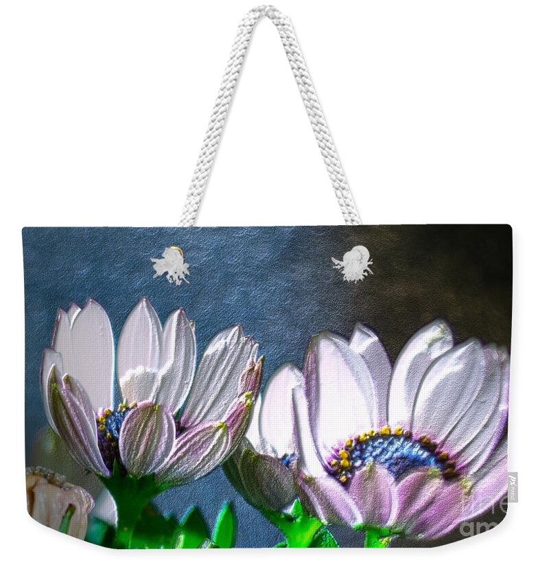 Flower Weekender Tote Bag featuring the photograph African Daisy Detail by Donna Brown