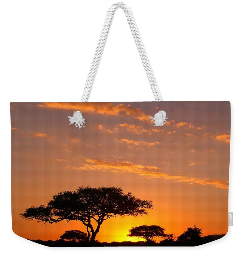 Africa Weekender Tote Bag featuring the photograph African Sunset by Sebastian Musial
