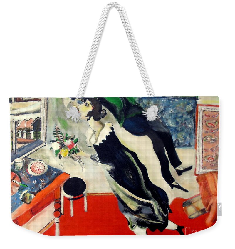 Reproduction Weekender Tote Bag featuring the painting after Marc Chagall by Jodie Marie Anne Richardson Traugott     aka jm-ART