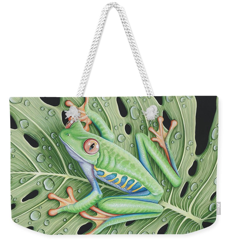 Tropical Weekender Tote Bag featuring the painting After the rain by Tish Wynne