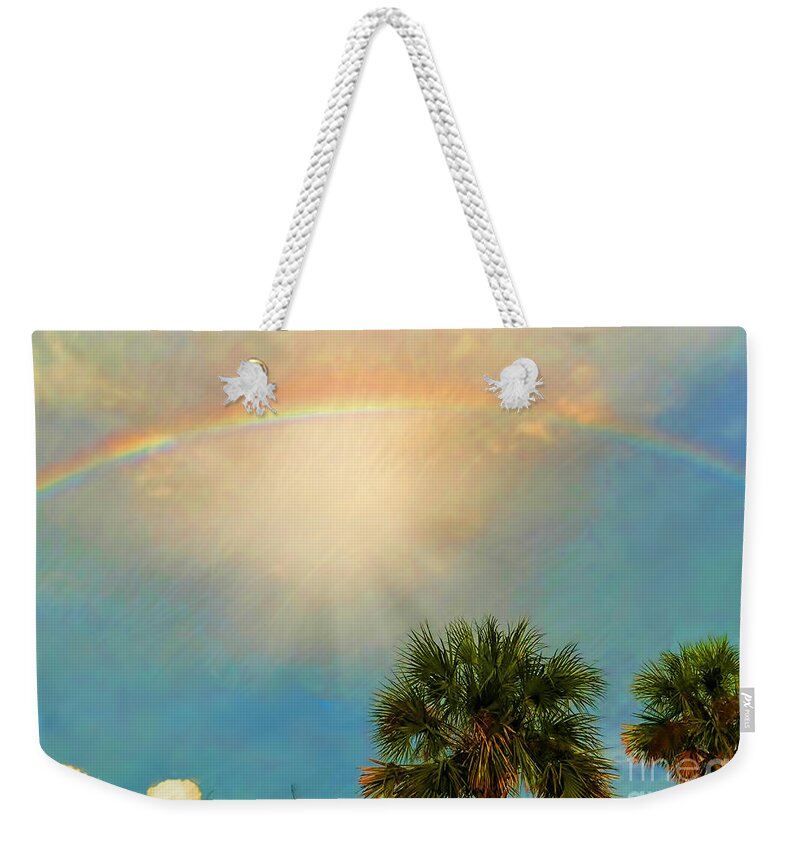 Rainbow Weekender Tote Bag featuring the photograph After The Storm by Kathy Baccari
