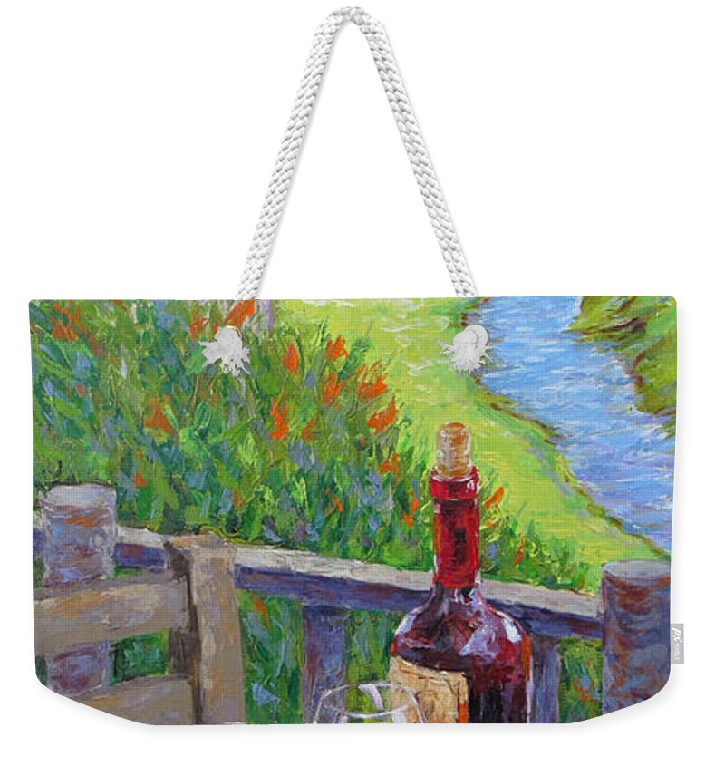 Wine Weekender Tote Bag featuring the painting Finest Hour by Jyotika Shroff
