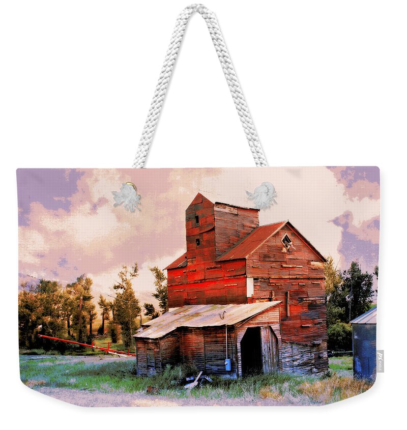 Grain Elevator Weekender Tote Bag featuring the photograph Against The Grain by Marty Koch