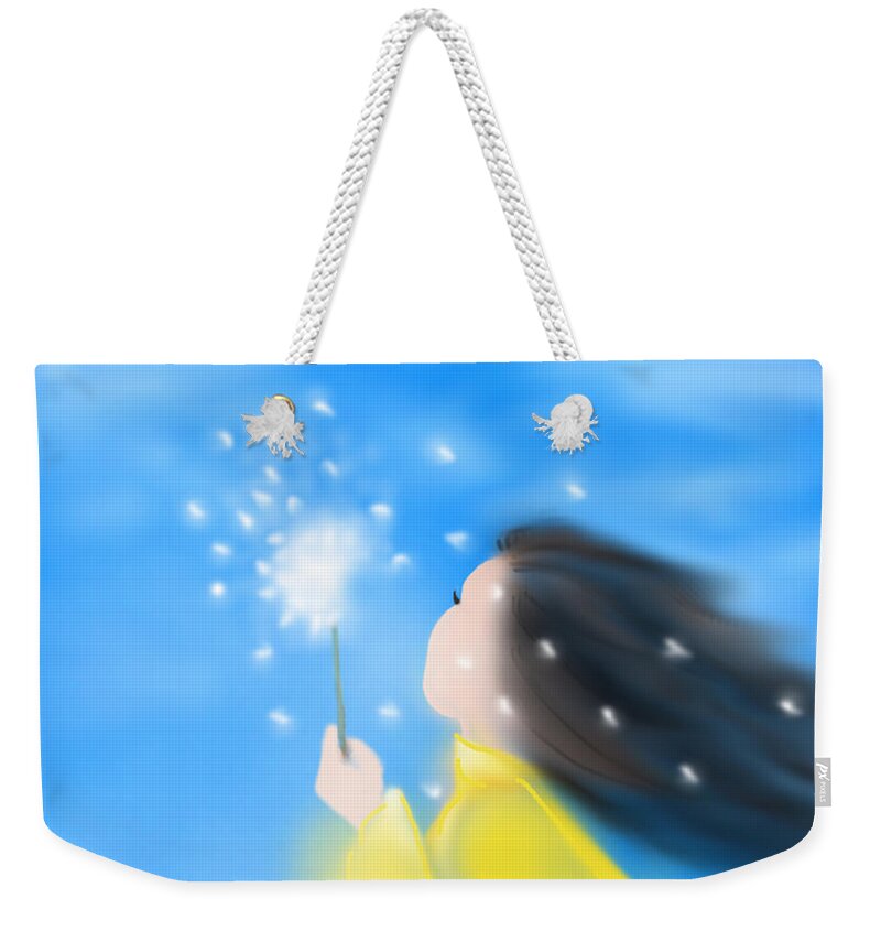 Freedom Weekender Tote Bag featuring the painting Against the Wind by Kume Bryant