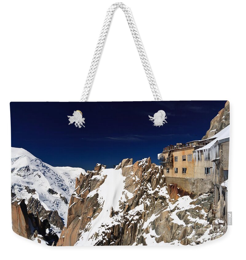 Aiguille Du Midi Weekender Tote Bag featuring the photograph Aiguille du Midi - Mont Blanc Massif by Antonio Scarpi