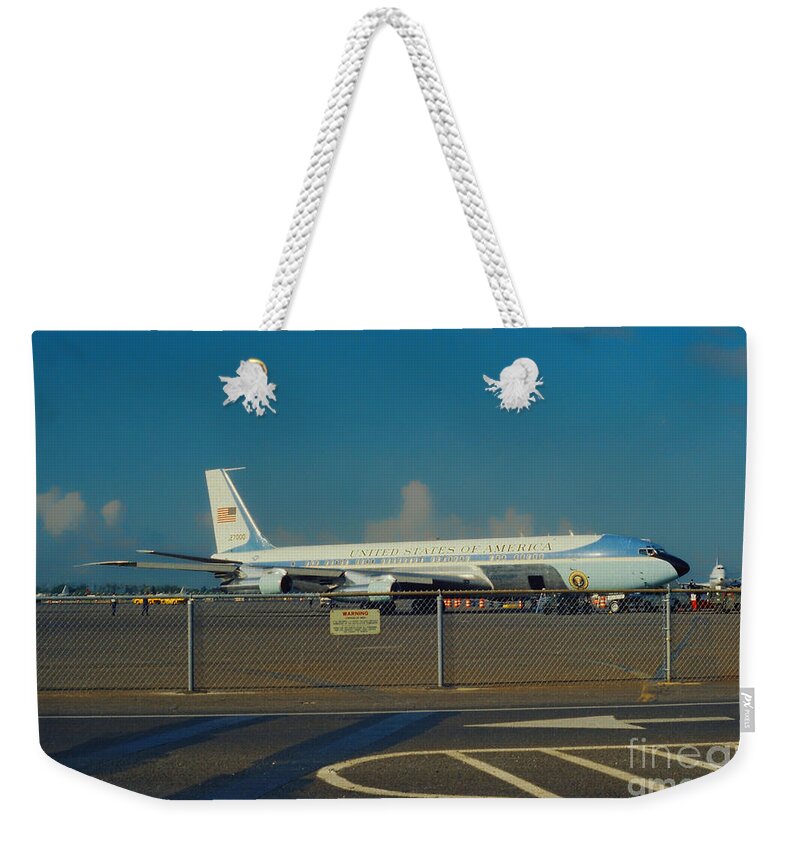 Air Force One Weekender Tote Bag featuring the photograph Air Force One by Tommy Anderson