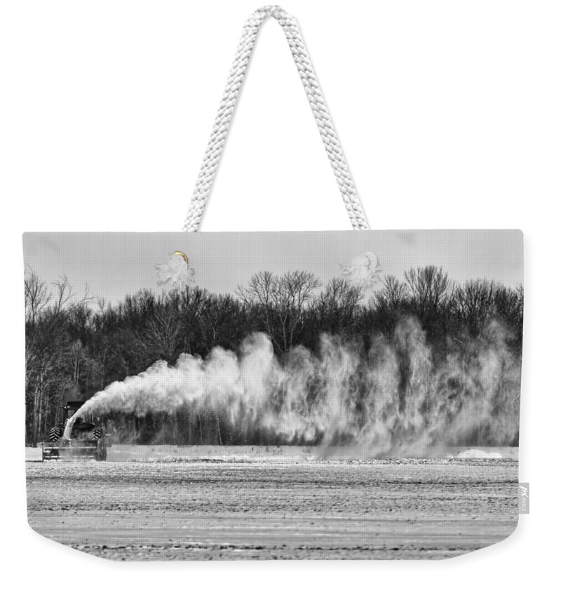 Airfield Weekender Tote Bag featuring the photograph Airfield Snow Blower by Thomas Young