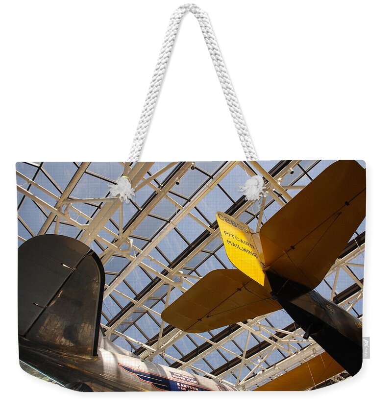 Planes Weekender Tote Bag featuring the photograph Airplane Rudders by Kenny Glover