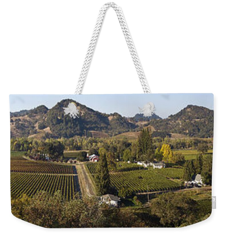 Craig Lovell Weekender Tote Bag featuring the photograph Alexander Valley Panarama California by Craig Lovell