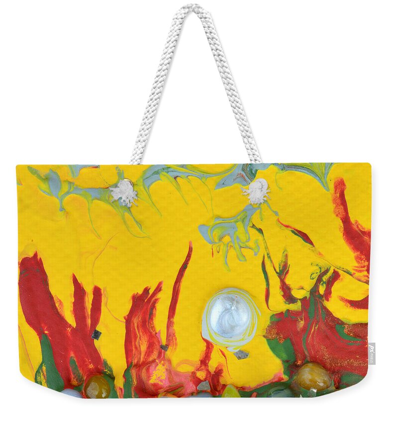 Modern Weekender Tote Bag featuring the mixed media Almost Sundown by Donna Blackhall