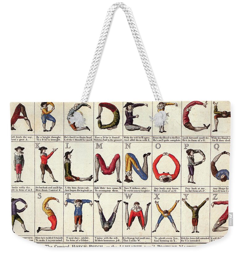 1782 Weekender Tote Bag featuring the painting Alphabet, 1782 by Granger