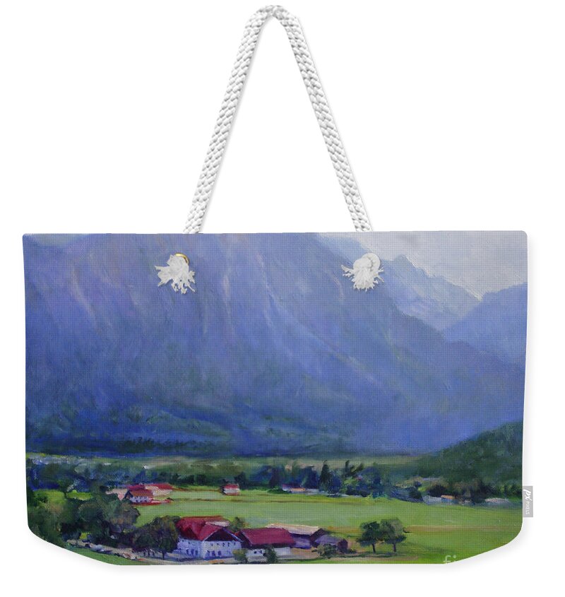 Germany Weekender Tote Bag featuring the painting Alpine Treasure by Joan Coffey
