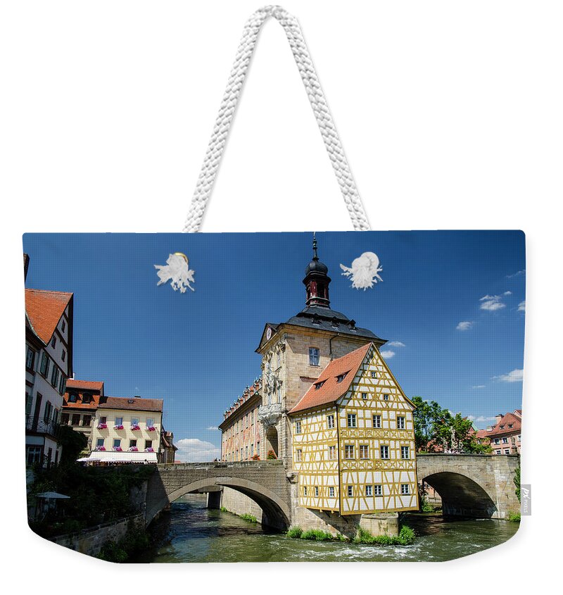 Tranquility Weekender Tote Bag featuring the photograph Altes Brückenrathaus, Bamberg by John Lawson, Belhaven