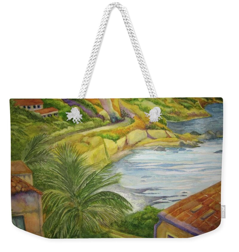Sicily Weekender Tote Bag featuring the painting AM Taormina by Kandy Cross