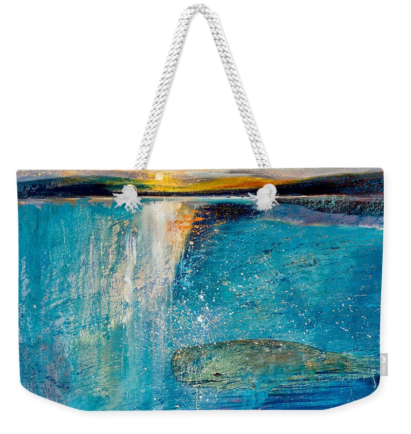 Seascape Paintings Weekender Tote Bag featuring the painting Amazing Ocean by Shijun Munns