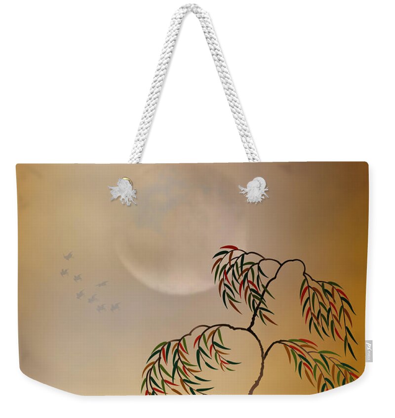 Amber Weekender Tote Bag featuring the digital art Amber Vision by Peter Awax