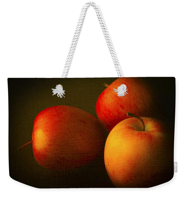 Kitchen Weekender Tote Bag featuring the photograph Ambrosia Apples by Theresa Tahara