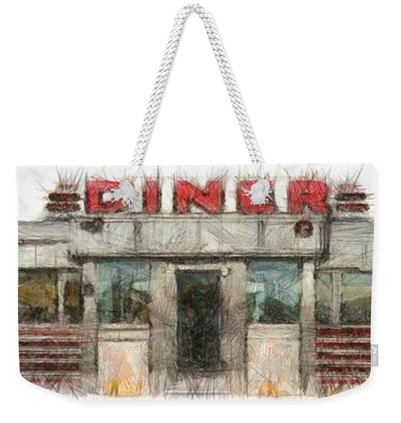 Pencil Weekender Tote Bag featuring the photograph American Diner Pencil by Edward Fielding
