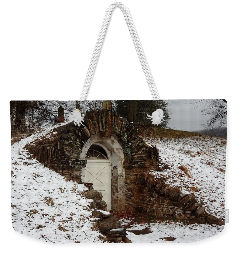 Root Weekender Tote Bag featuring the photograph American Hobbit Hole by Michael Porchik