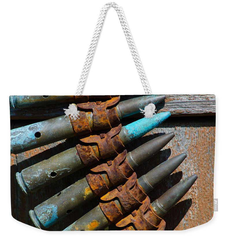 Ammo Weekender Tote Bag featuring the photograph Ammo by Tikvah's Hope