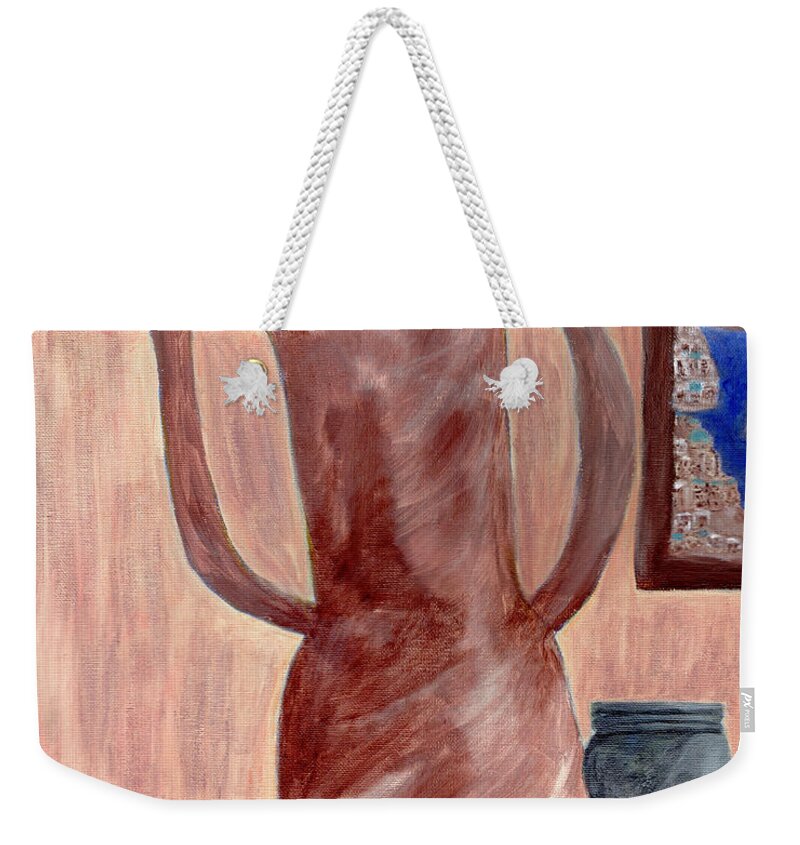 Amphora Weekender Tote Bag featuring the painting Amphora by Carol Eliassen