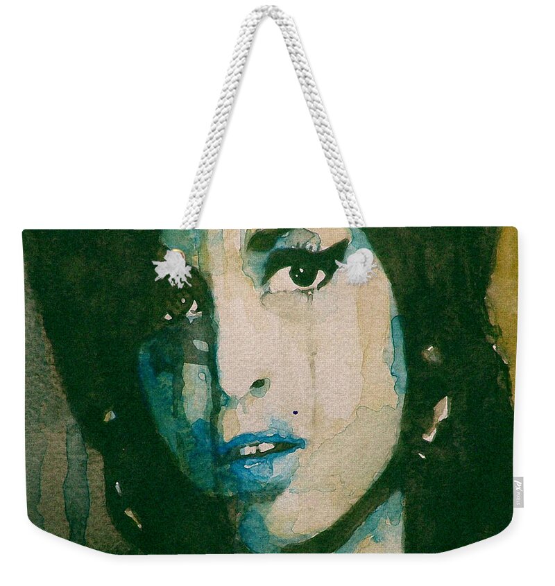 Amy Winehouse Weekender Tote Bag featuring the painting Amy by Paul Lovering