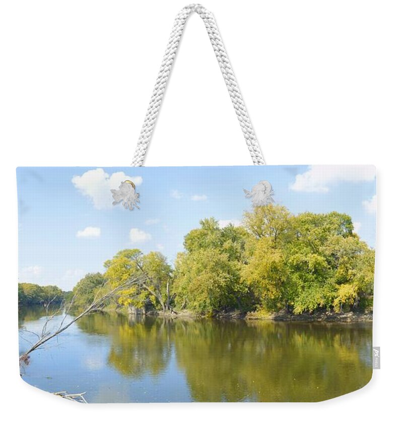 Environment Weekender Tote Bag featuring the photograph An Autumn Day Panoramic by Bonfire Photography