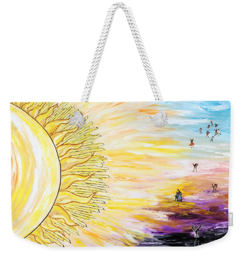 Loredana Messina Weekender Tote Bag featuring the painting Anche per te sorgera' il sole by Loredana Messina