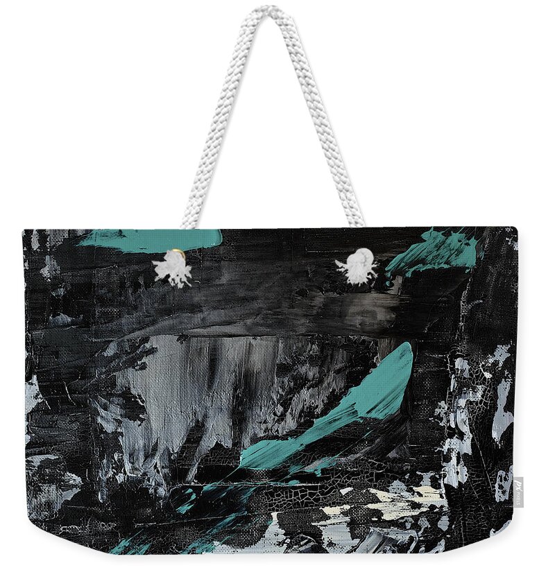 Abstract Weekender Tote Bag featuring the painting Ancient Ritual by Dick Bourgault