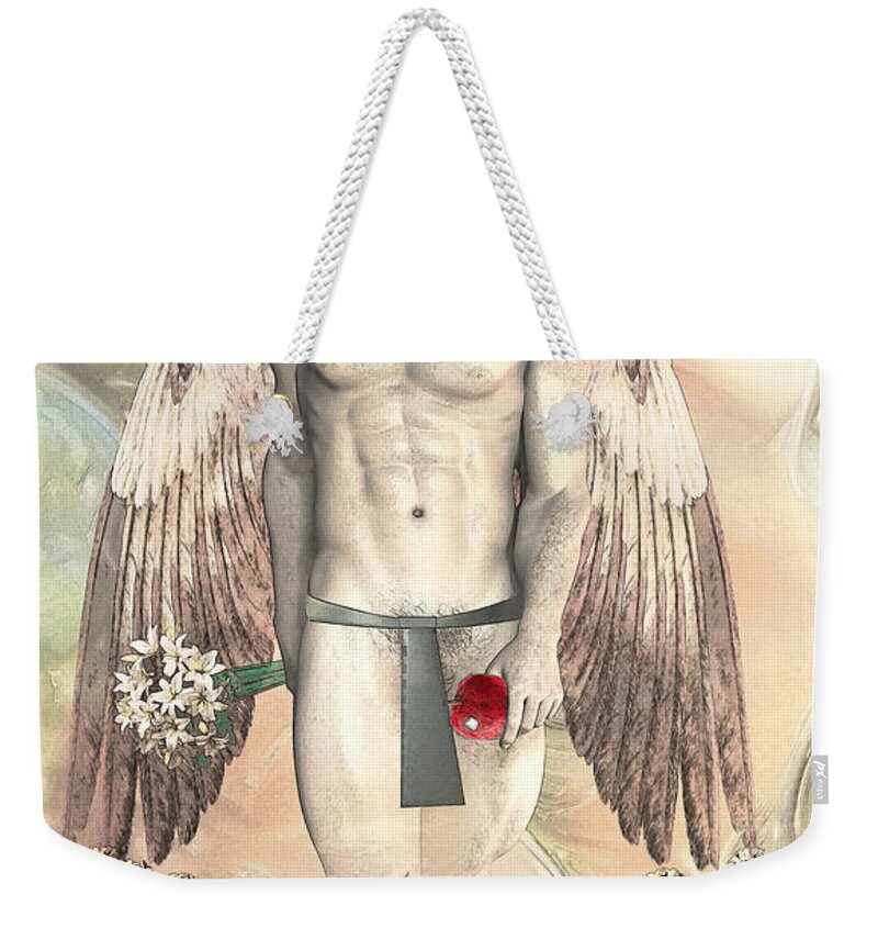 Angel Weekender Tote Bag featuring the digital art Transparent Angel by Quim Abella
