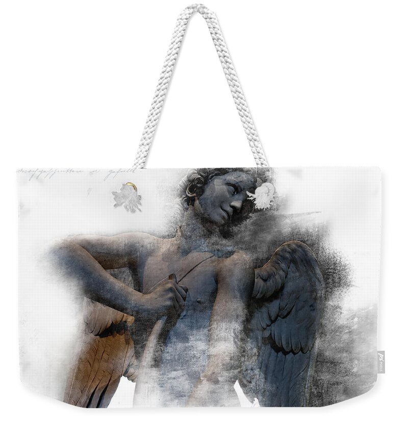Cherub Weekender Tote Bag featuring the photograph Angel Warrior by Evie Carrier